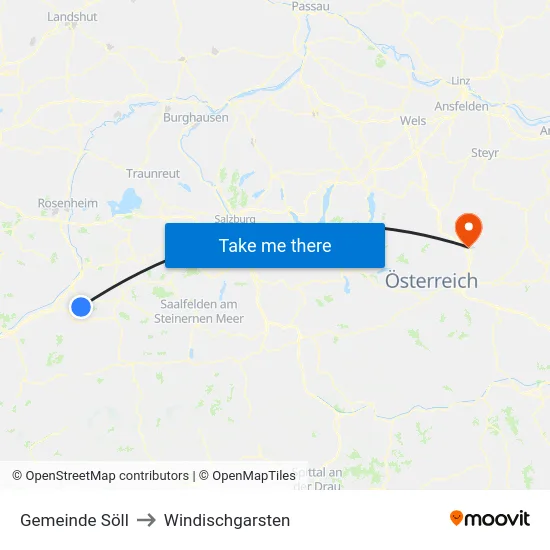 Gemeinde Söll to Windischgarsten map