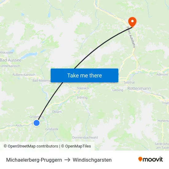 Michaelerberg-Pruggern to Windischgarsten map