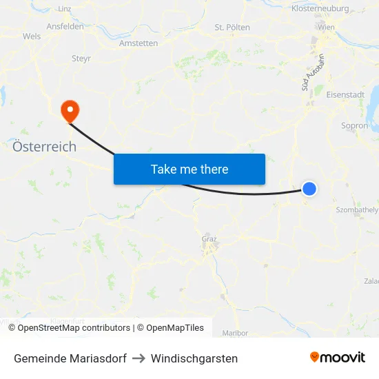 Gemeinde Mariasdorf to Windischgarsten map