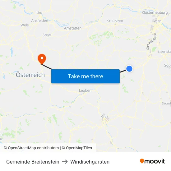 Gemeinde Breitenstein to Windischgarsten map