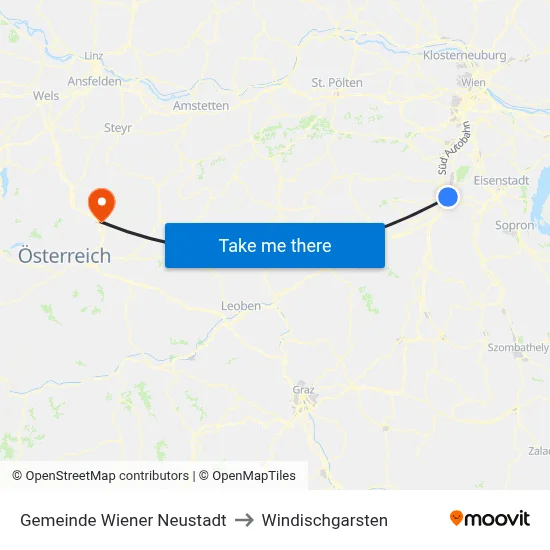 Gemeinde Wiener Neustadt to Windischgarsten map