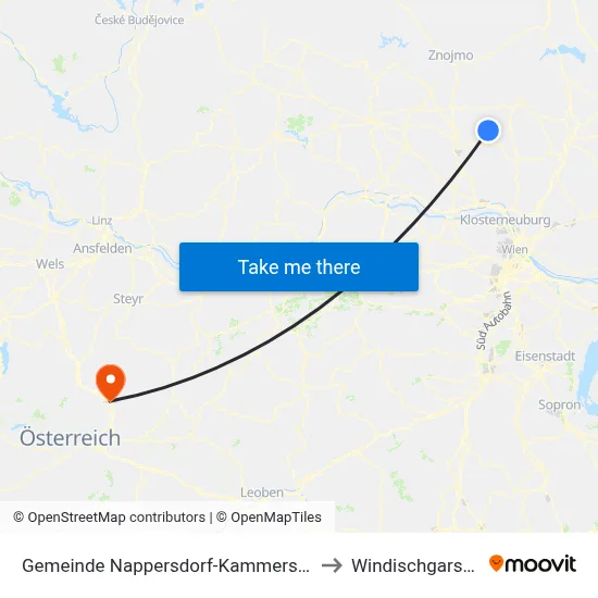 Gemeinde Nappersdorf-Kammersdorf to Windischgarsten map
