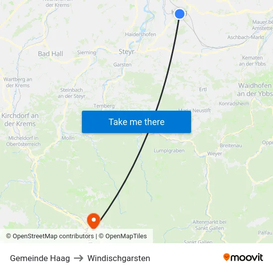 Gemeinde Haag to Windischgarsten map