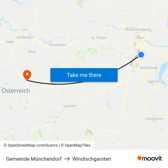 Gemeinde Münchendorf to Windischgarsten map