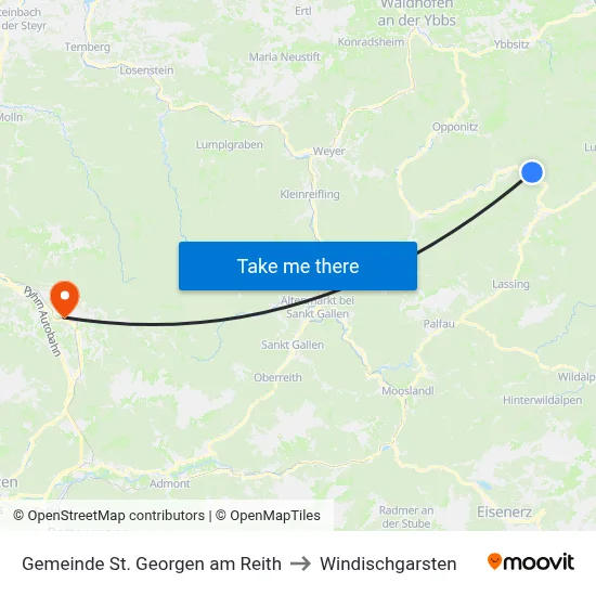 Gemeinde St. Georgen am Reith to Windischgarsten map