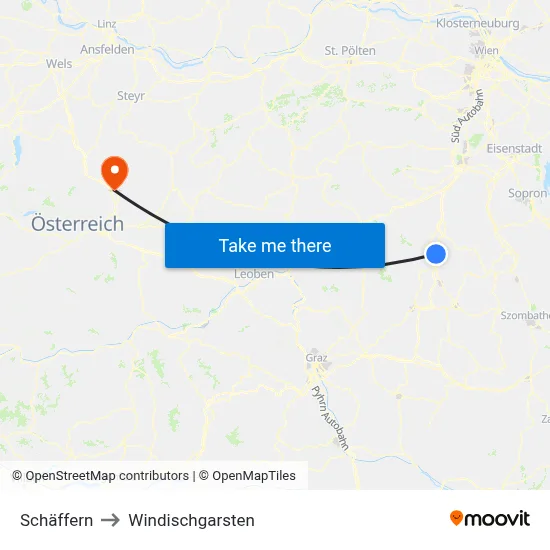 Schäffern to Windischgarsten map