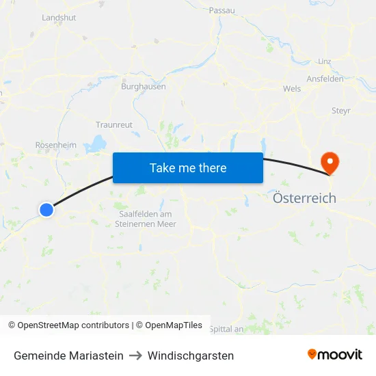 Gemeinde Mariastein to Windischgarsten map