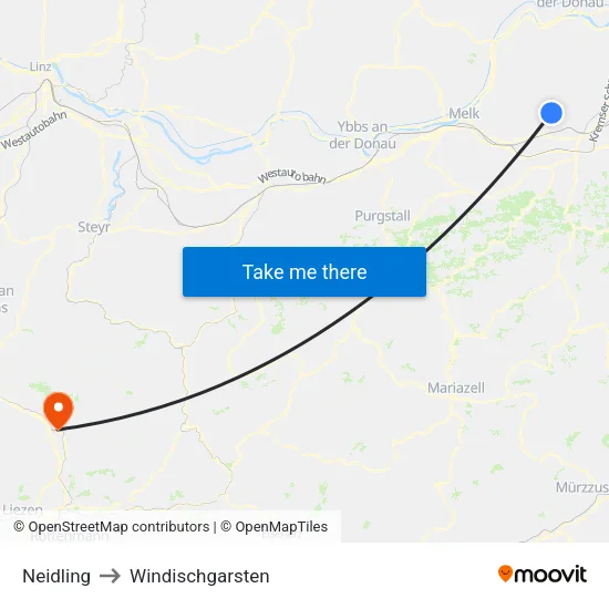 Neidling to Windischgarsten map