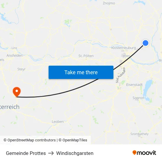 Gemeinde Prottes to Windischgarsten map