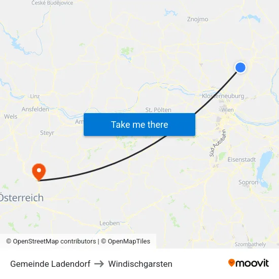 Gemeinde Ladendorf to Windischgarsten map