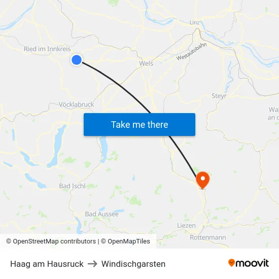 Haag am Hausruck to Windischgarsten map