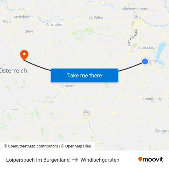 Loipersbach Im Burgenland to Windischgarsten map