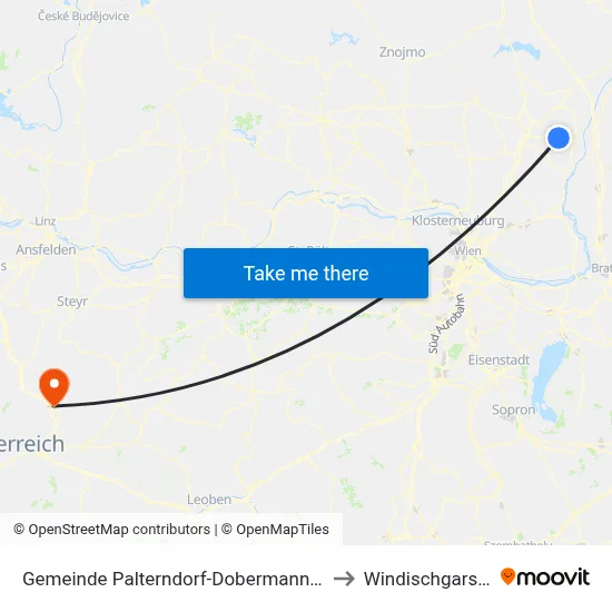 Gemeinde Palterndorf-Dobermannsdorf to Windischgarsten map