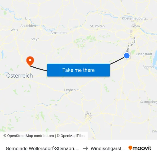 Gemeinde Wöllersdorf-Steinabrückl to Windischgarsten map
