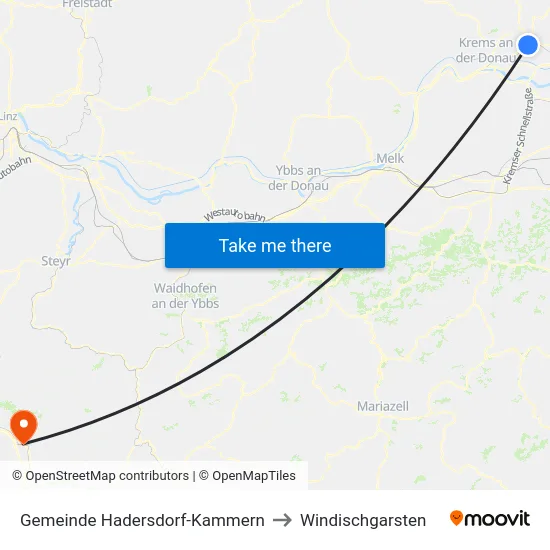 Gemeinde Hadersdorf-Kammern to Windischgarsten map