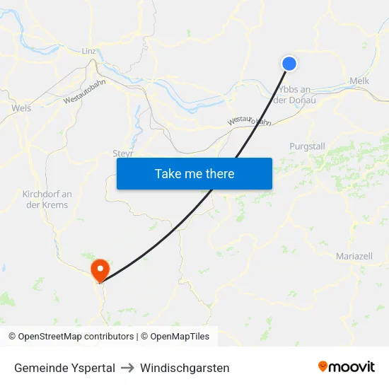 Gemeinde Yspertal to Windischgarsten map
