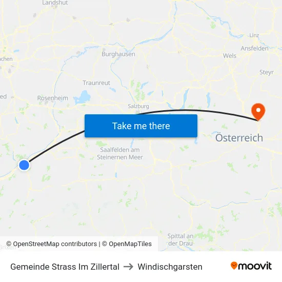 Gemeinde Strass Im Zillertal to Windischgarsten map