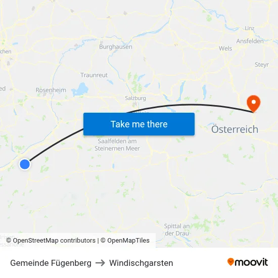 Gemeinde Fügenberg to Windischgarsten map