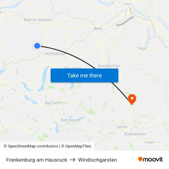 Frankenburg am Hausruck to Windischgarsten map