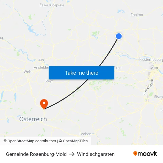 Gemeinde Rosenburg-Mold to Windischgarsten map