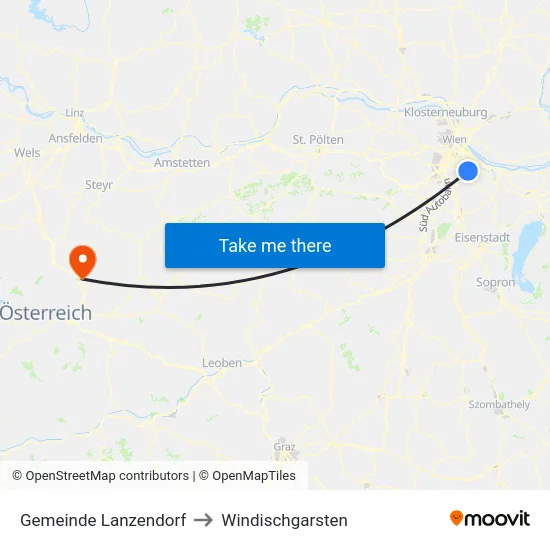 Gemeinde Lanzendorf to Windischgarsten map