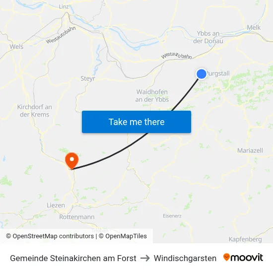 Gemeinde Steinakirchen am Forst to Windischgarsten map