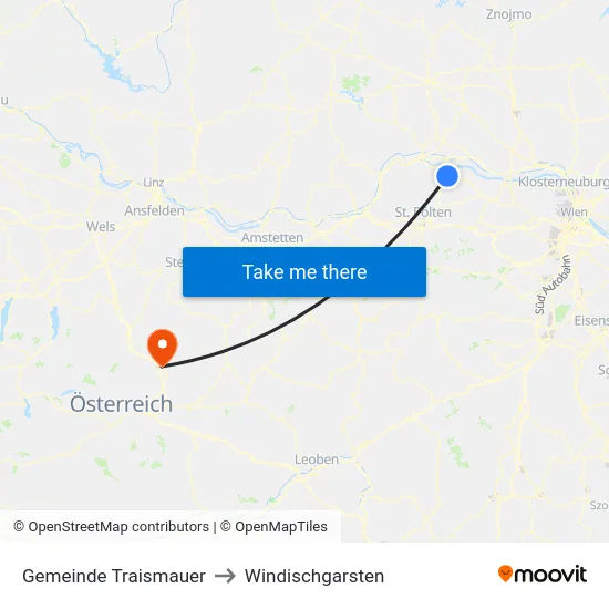 Gemeinde Traismauer to Windischgarsten map