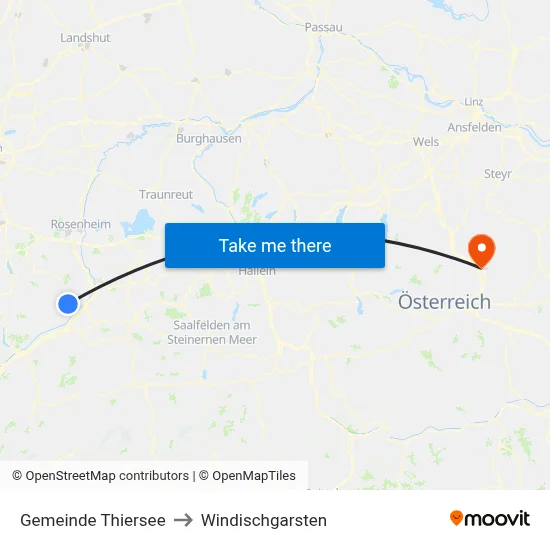 Gemeinde Thiersee to Windischgarsten map