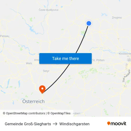 Gemeinde Groß-Siegharts to Windischgarsten map