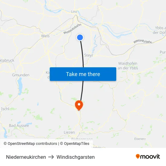 Niederneukirchen to Windischgarsten map
