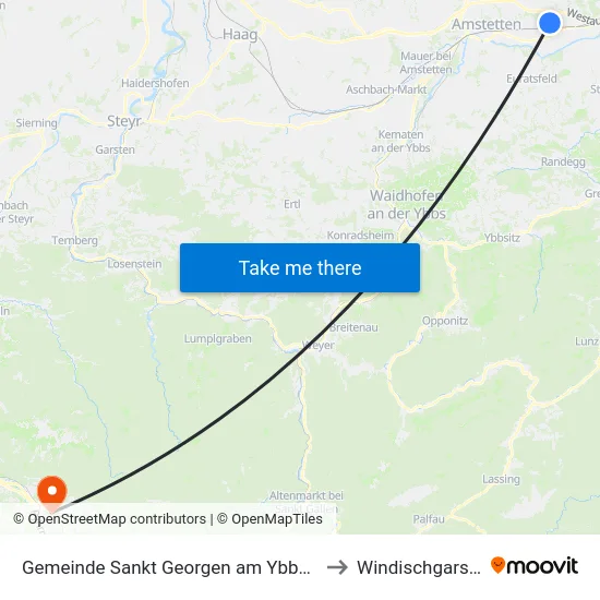 Gemeinde Sankt Georgen am Ybbsfelde to Windischgarsten map