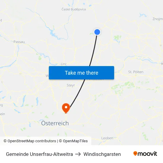 Gemeinde Unserfrau-Altweitra to Windischgarsten map