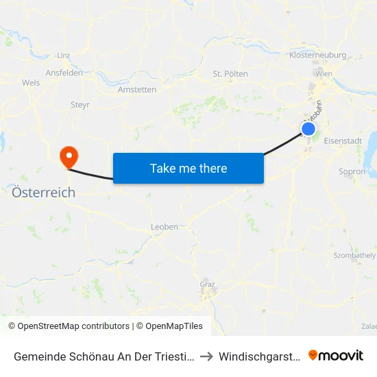 Gemeinde Schönau An Der Triesting to Windischgarsten map