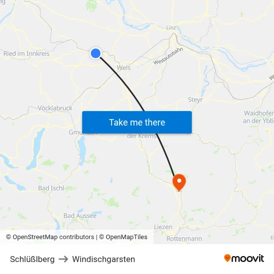Schlüßlberg to Windischgarsten map