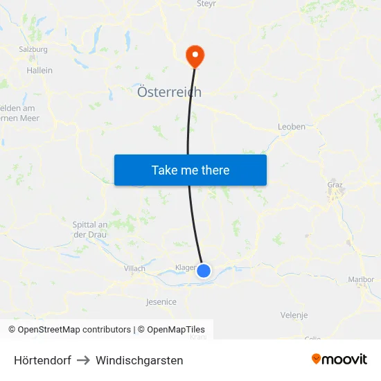 Hörtendorf to Windischgarsten map
