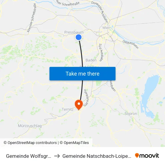 Gemeinde Wolfsgraben to Gemeinde Natschbach-Loipersbach map