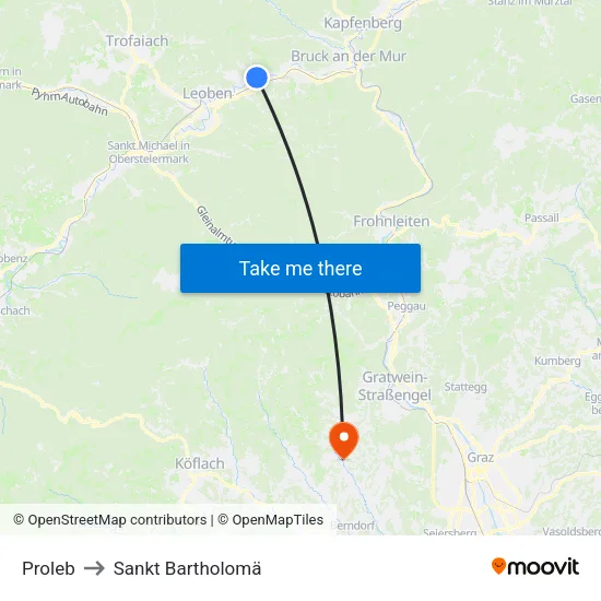 Proleb to Sankt Bartholomä map