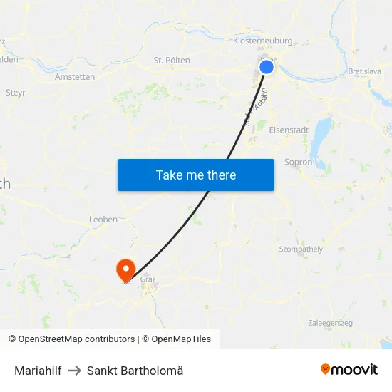 Mariahilf to Sankt Bartholomä map
