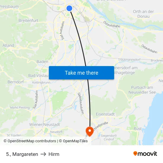 5., Margareten to Hirm map