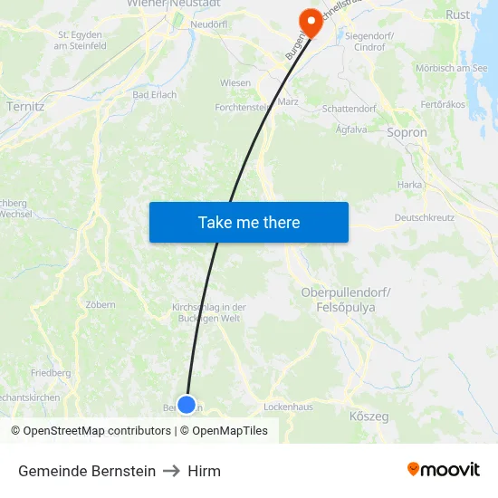 Gemeinde Bernstein to Hirm map