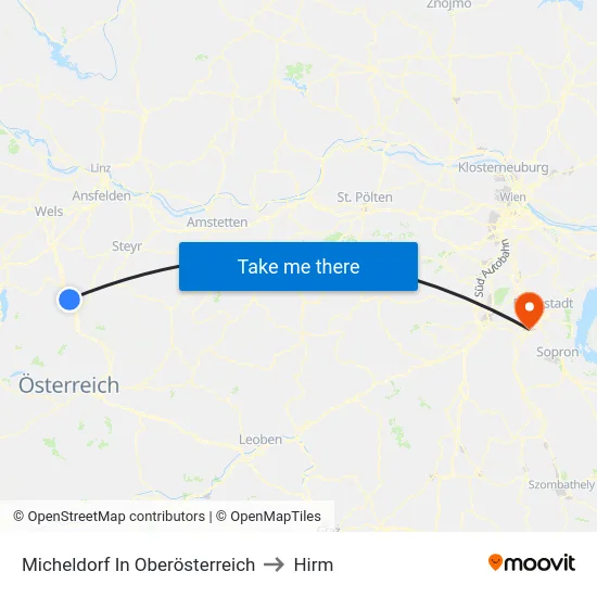 Micheldorf In Oberösterreich to Hirm map
