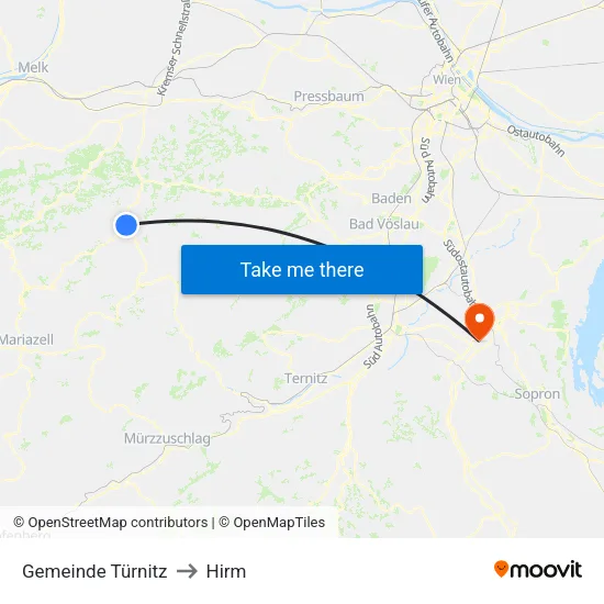 Gemeinde Türnitz to Hirm map