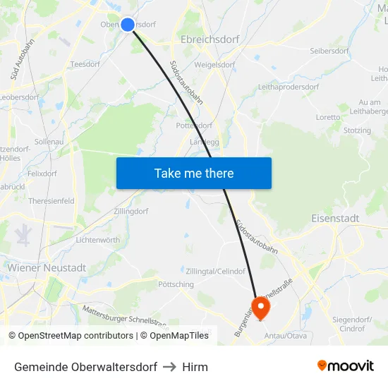 Gemeinde Oberwaltersdorf to Hirm map