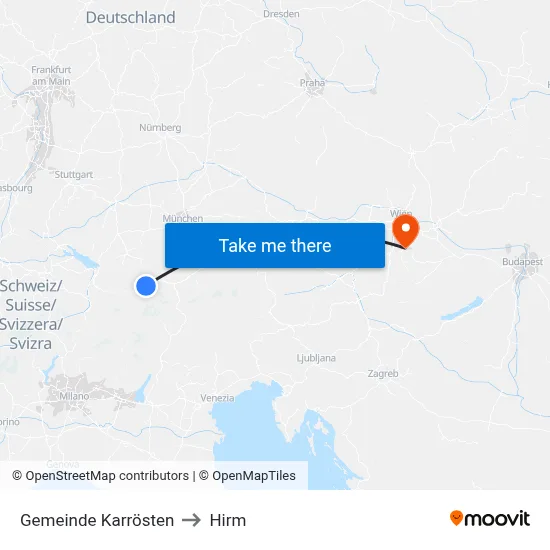 Gemeinde Karrösten to Hirm map