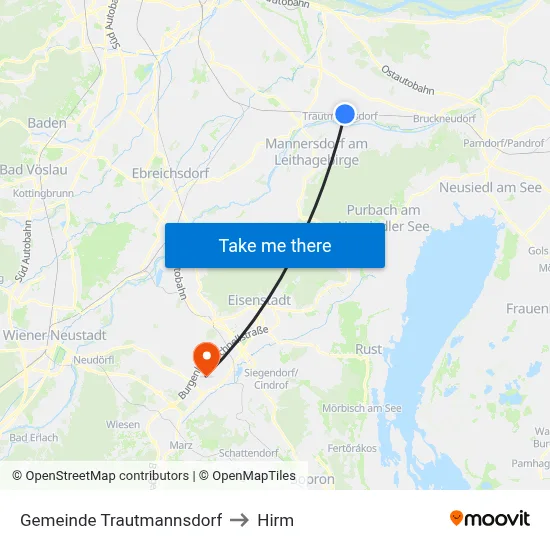 Gemeinde Trautmannsdorf to Hirm map