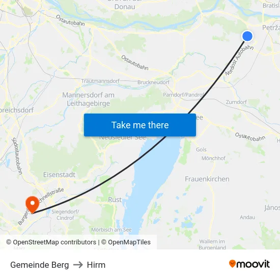 Gemeinde Berg to Hirm map