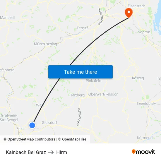 Kainbach Bei Graz to Hirm map