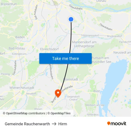 Gemeinde Rauchenwarth to Hirm map