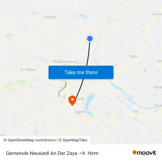 Gemeinde Neusiedl An Der Zaya to Hirm map