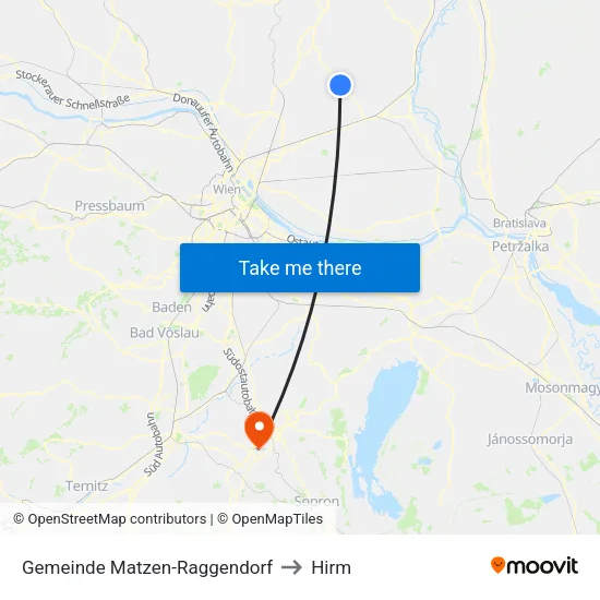 Gemeinde Matzen-Raggendorf to Hirm map